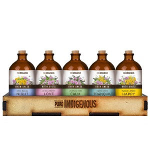 Bath Salts Gift Set 5 Pack incl Love, Night, Calm, Happy and Tranquil